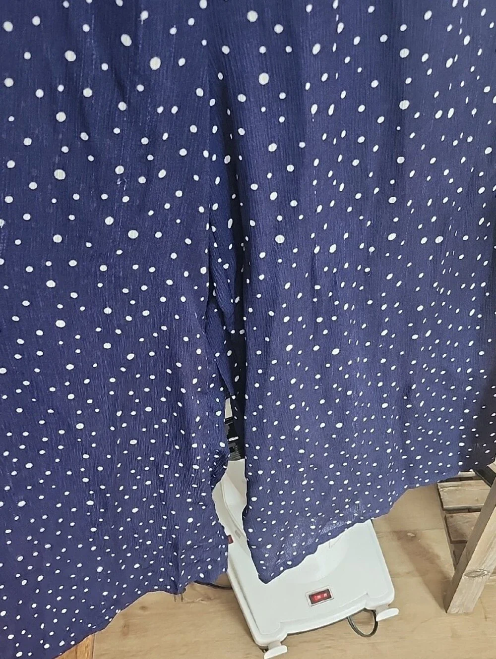 Navy Polka Dot Romper, Womens 8